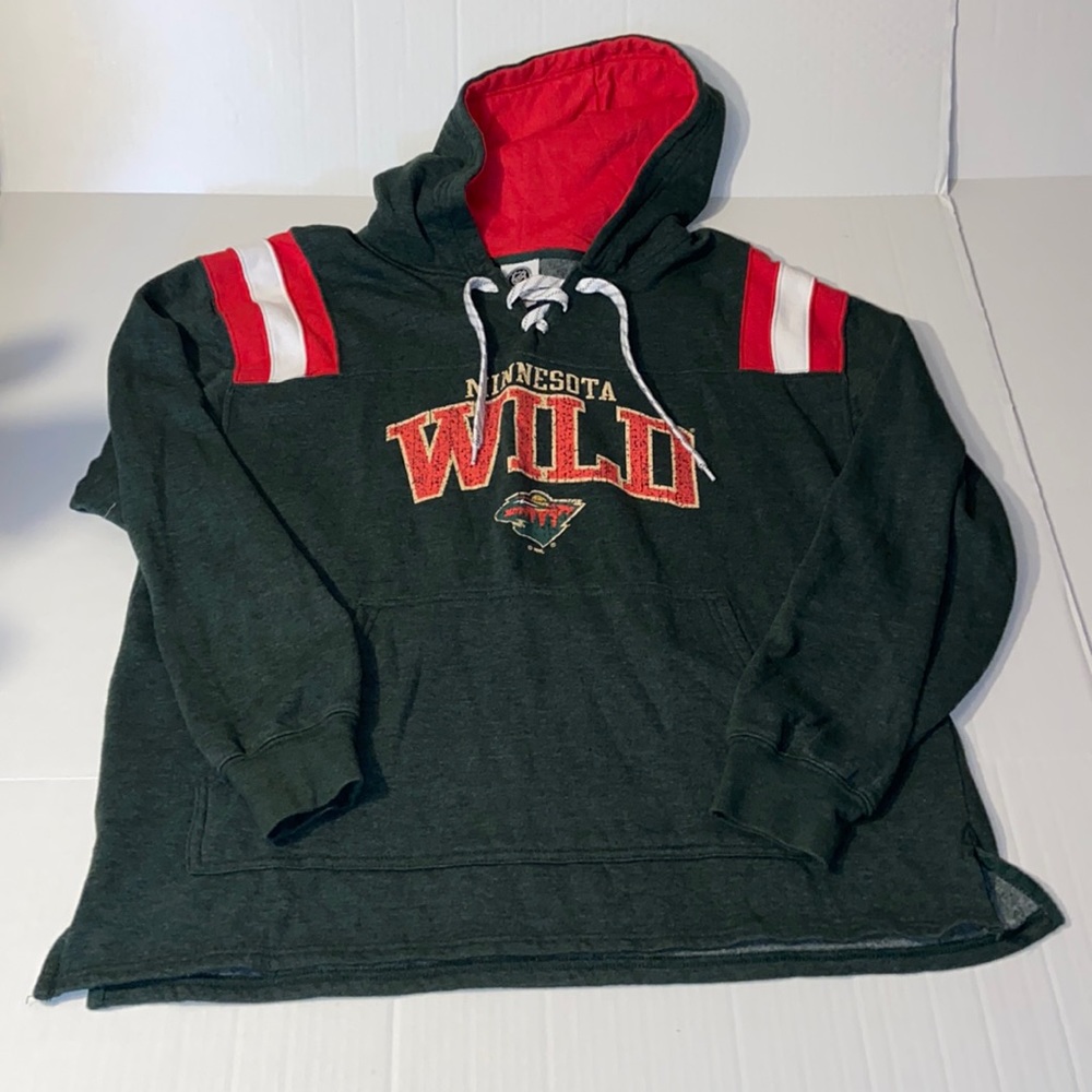 NHL Minnesota Wild XL Distressed Graphic Hooded Sweatshirt Hoodie